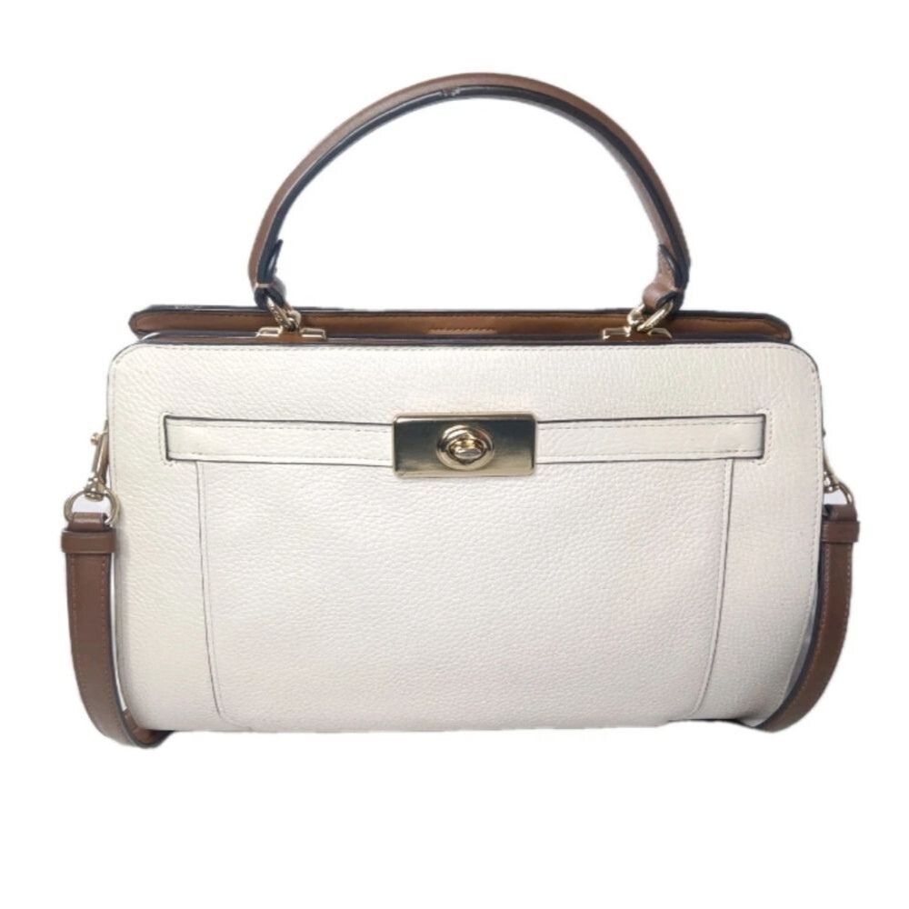 Coach Lane Carryall Colorblock Handbag C8210 Cream & Brown Retail $375